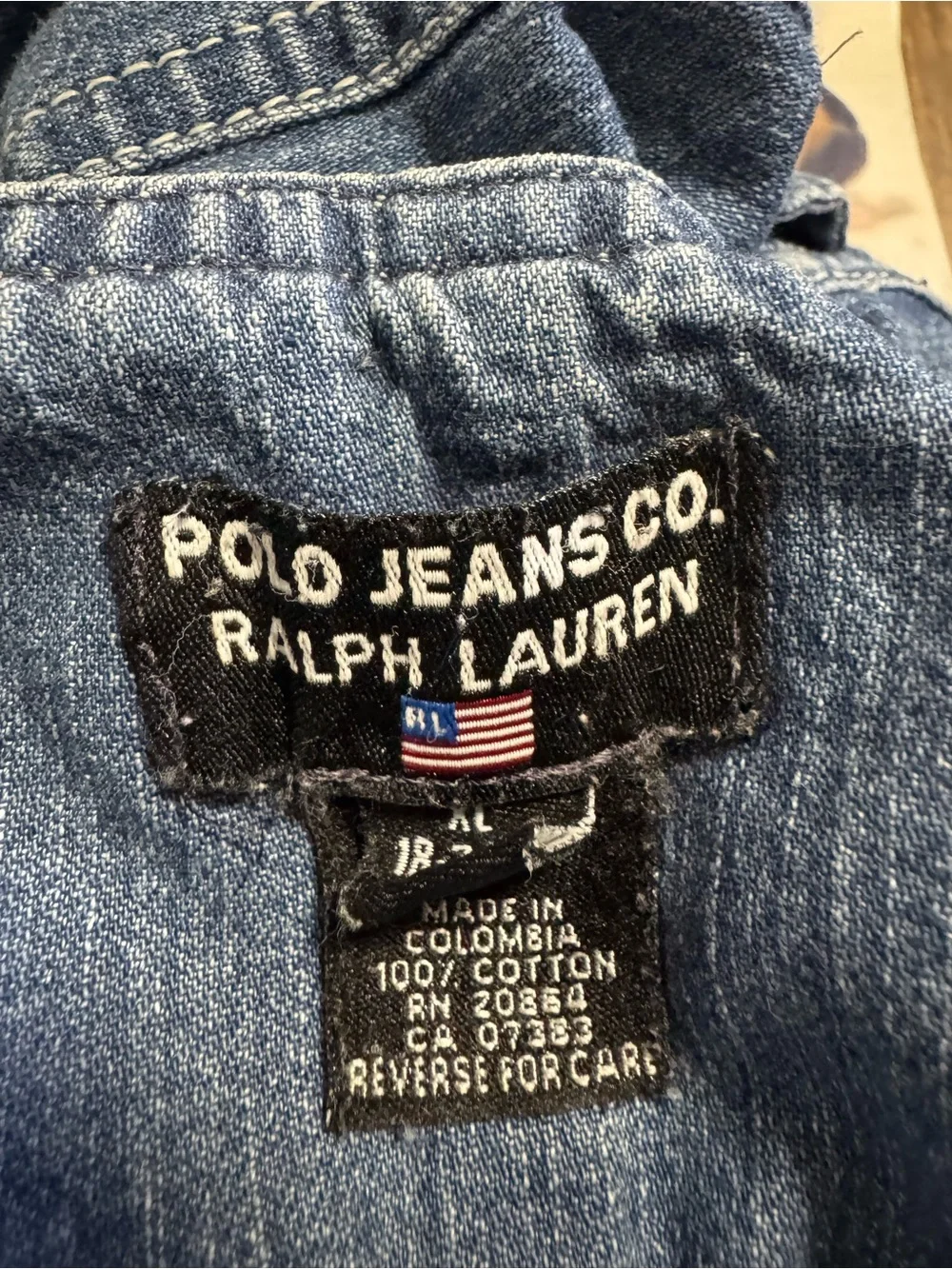 Ralph Lauren Polo Jeans co Blue Denim Overall Dress 18-24 months girls